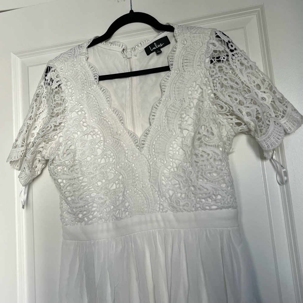 Lulu's White Lace Mini Dress - Picture 4 of 6